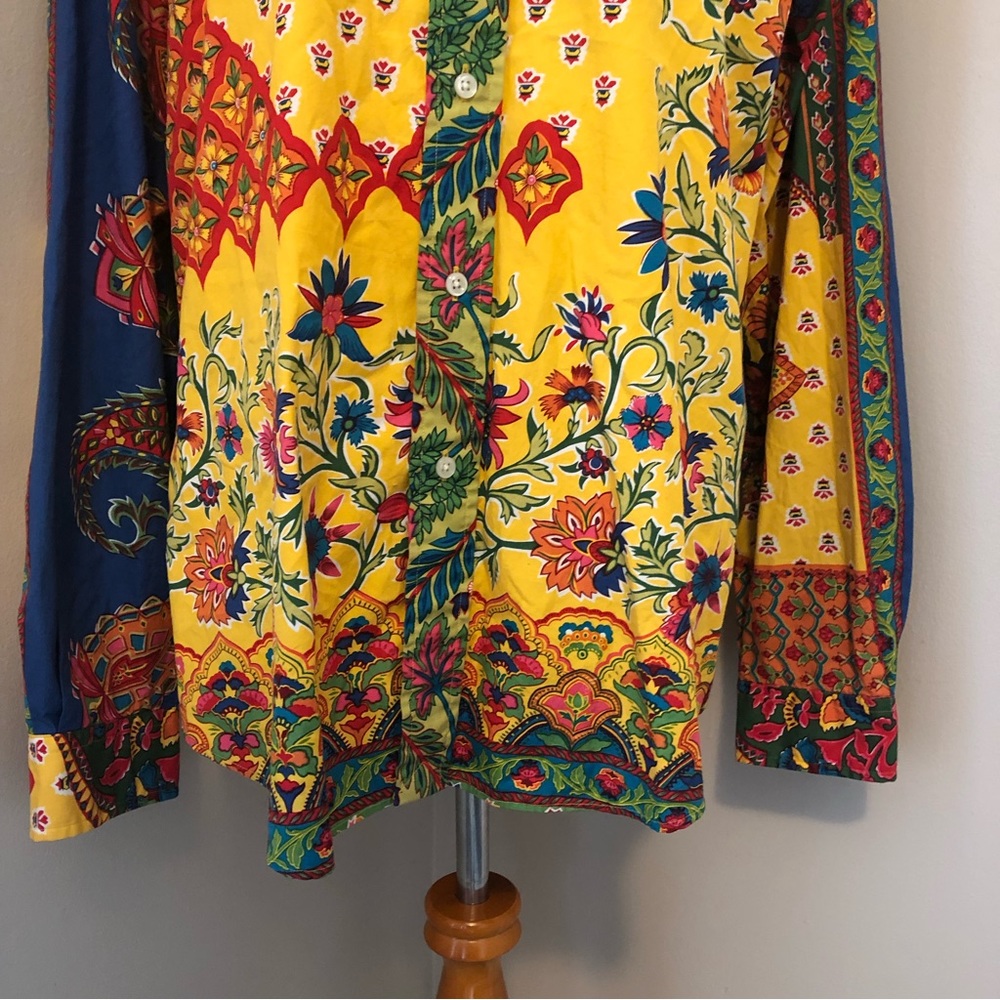 Ralph Lauren Vintage 90’s MultiColor Paisley Floral Button Down Shirt,Size-XL - Picture 5 of 16